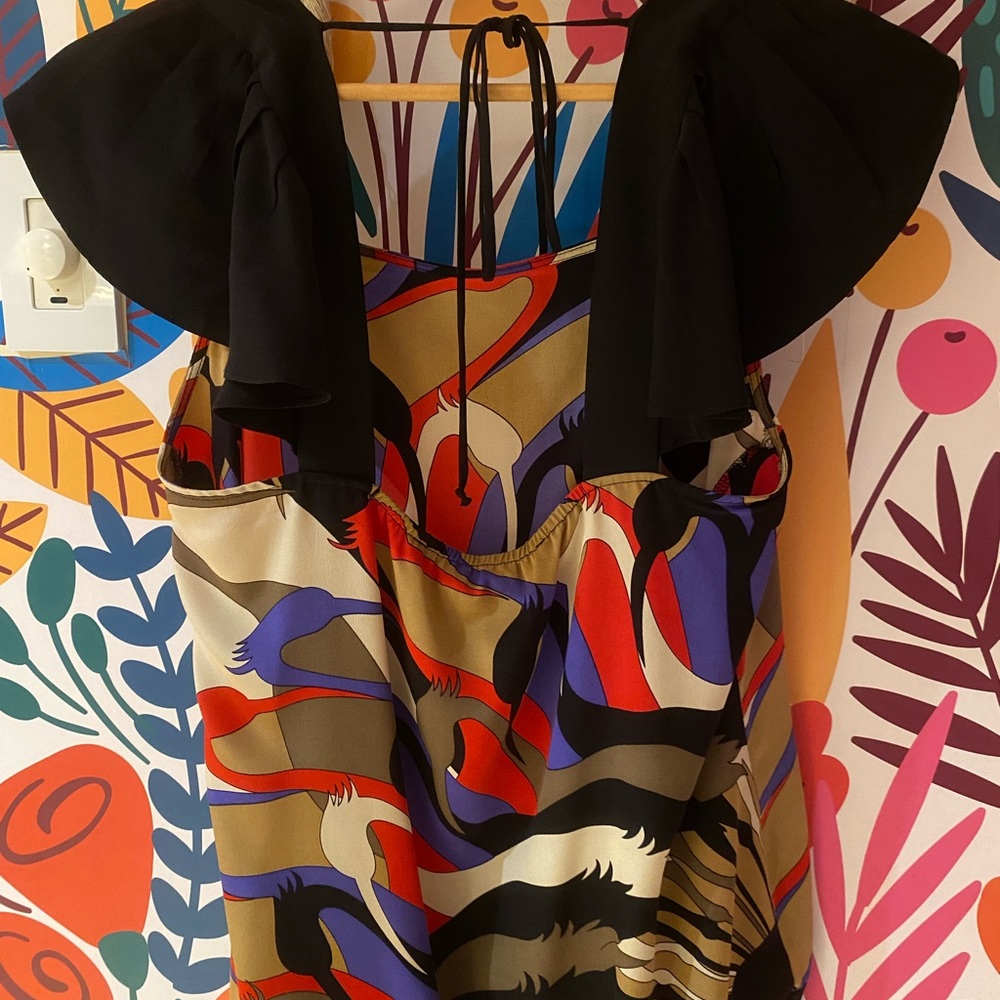 Art Deco blouse with flutter cap sleeves